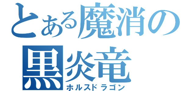 とある魔消の黒炎竜（ホルスドラゴン）