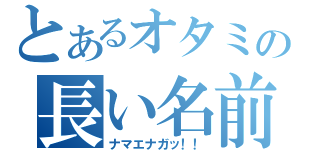 とあるオタミの長い名前（ナマエナガッ！！）