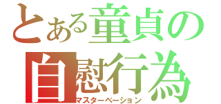 とある童貞の自慰行為（マスターベーション）