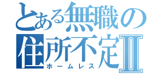 とある無職の住所不定Ⅱ（ホームレス）