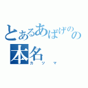 とあるあばげのの本名（カツマ）