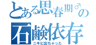 とある思春期♂の石鹸依存（ニキビ出ちゃった）