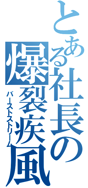 とある社長の爆裂疾風（バーストストリーム）