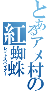 とあるアメ村の紅蜘蛛（レットスパイダー）