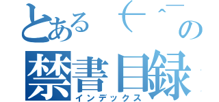 とある（￣＾￣）ゞの禁書目録（インデックス）