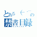 とある（￣＾￣）ゞの禁書目録（インデックス）