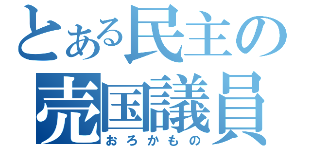 とある民主の売国議員（おろかもの）