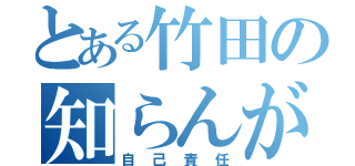 とある竹田の知らんがな（自己責任）