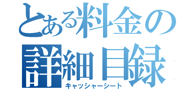 とある料金の詳細目録（キャッシャーシート）