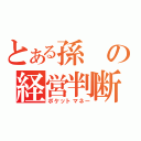 とある孫の経営判断（ポケットマネー）