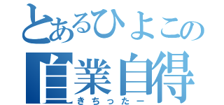 とあるひよこの自業自得（きちったー）