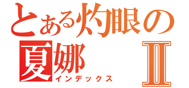 とある灼眼の夏娜Ⅱ（インデックス）