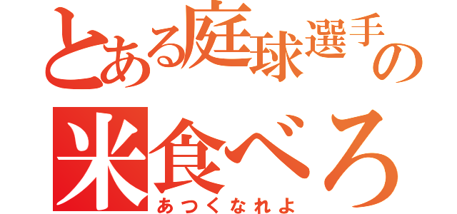 とある庭球選手の米食べろ（あつくなれよ）