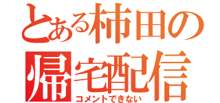 とある柿田の帰宅配信（コメントできない）