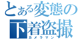 とある変態の下着盗撮（カメラマン）