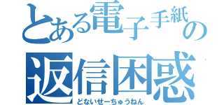 とある電子手紙の返信困惑（どないせーちゅうねん）