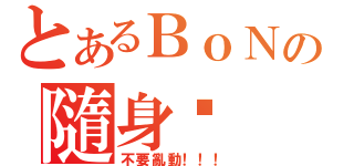 とあるＢｏＮの隨身（不要亂動！！！）