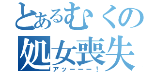 とあるむくの処女喪失（アッーーー！）