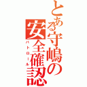 とある守嶋の安全確認（パトロール）