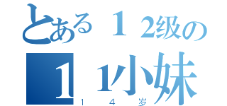 とある１２级の１１小妹（１４岁）