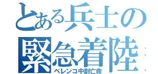 とある兵士の緊急着陸（ベレンコ中尉亡命）