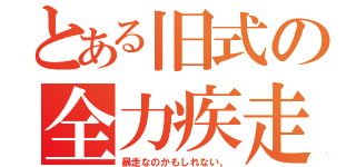 とある旧式の全力疾走（暴走なのかもしれない。）