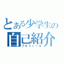 とある少学生の自己紹介（プロフィール）