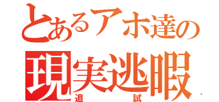 とあるアホ達の現実逃暇（追試）