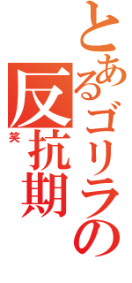 とあるゴリラの反抗期（笑）