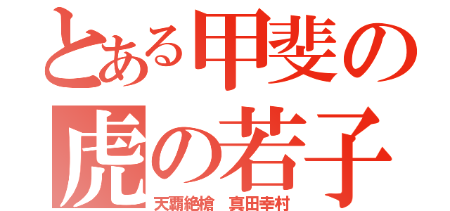 とある甲斐の虎の若子（天覇絶槍 真田幸村）