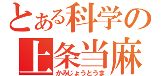 とある科学の上条当麻（かみじょうとうま）