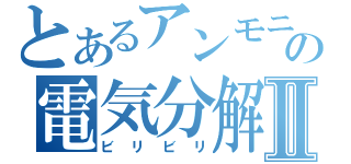 とあるアンモニアの電気分解Ⅱ（ビリビリ）