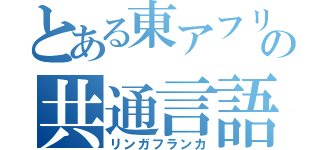 とある東アフリカの共通言語（リンガフランカ）