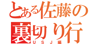 とある佐藤の裏切り行為（ＵＳＪ編）