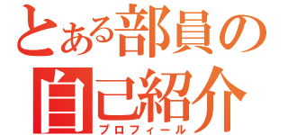 とある部員の自己紹介（プロフィール）