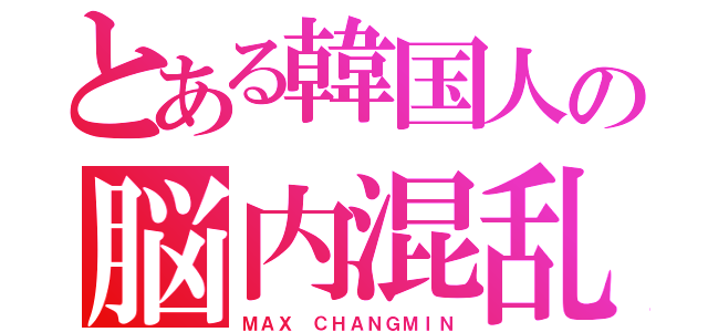 とある韓国人の脳内混乱（ＭＡＸ ＣＨＡＮＧＭＩＮ）