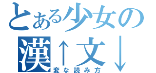 とある少女の漢↑文↓古↑典↓（変な読み方）