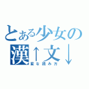 とある少女の漢↑文↓古↑典↓（変な読み方）