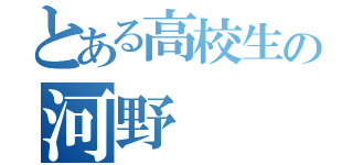 とある高校生の河野（）