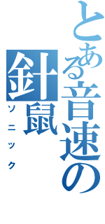 とある音速の針鼠（ソニック）