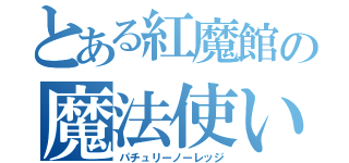 とある紅魔館の魔法使い（パチュリーノーレッジ）