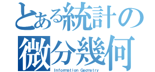 とある統計の微分幾何（Ｉｎｆｏｒｍａｔｉｏｎ Ｇｅｏｍｅｔｒｙ）