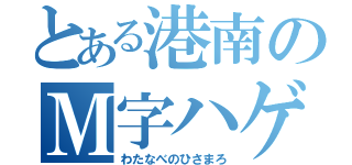 とある港南のＭ字ハゲ（わたなべのひさまろ）