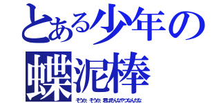 とある少年の蝶泥棒（そうか、そうか、君はそんなやつなんだな）