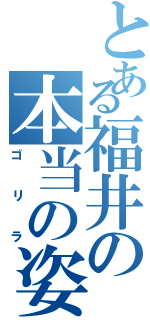 とある福井の本当の姿（ゴリラ）