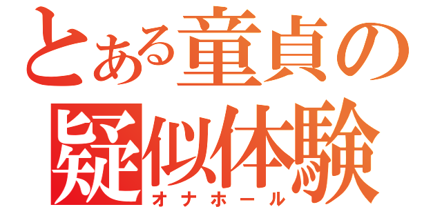 とある童貞の疑似体験（オナホール）