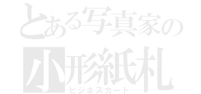 とある写真家の小形紙札（ビジネスカード）