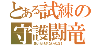 とある試練の守護闘竜（弱いわけがないのだ！）