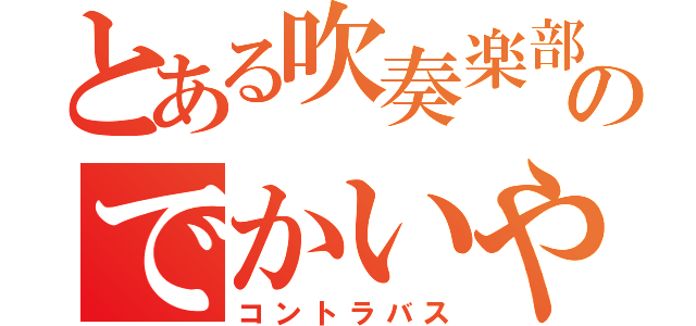 とある吹奏楽部のでかいやつ（コントラバス）