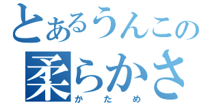 とあるうんこの柔らかさ（かため）